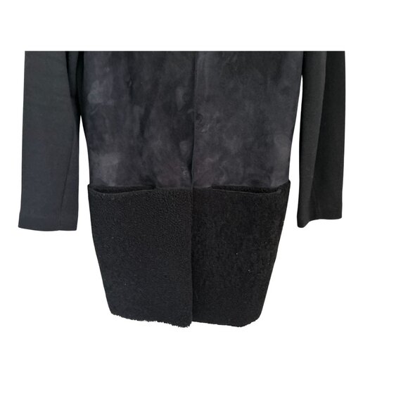 Majestic Filatures Black Mixed-Media Long Sleeve Open Cardigan Jacket Women Size - Picture 4 of 7
